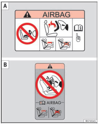 Belangrijke aanwijzingen voor de voorairbag van de bijrijder