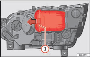 Afb. 114 In de motorruimte: de afdekking verwijderen.